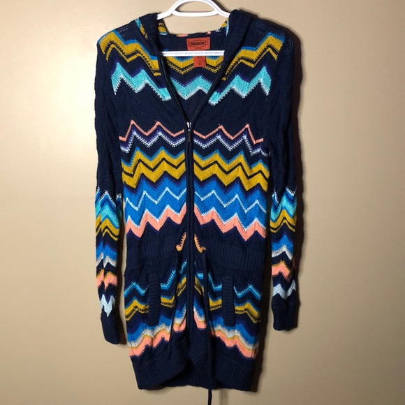 Missoni chunky long length zip up with waist cinch - Picture 2 of 5